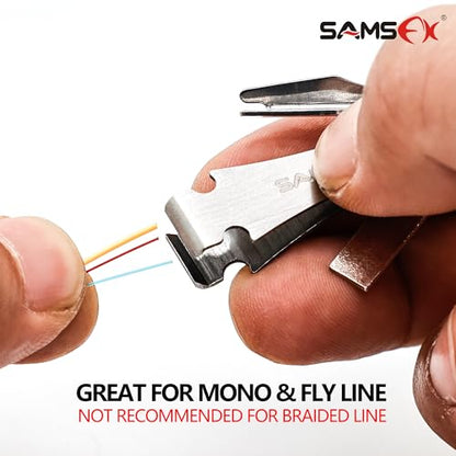 SAMSFX Fishing Quick Knot Tying Tool, Fly Fshing Line Cutter, Fishing Tippet Clippers with Retractors
