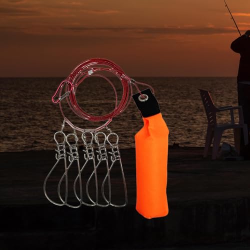 Fishing Lock Buckle Fish Stringer Clip Buckle Line Stainless Steel Snap Hook with Float Outdoor Fish Holder Suitable for Kayak Trips pier Fishing