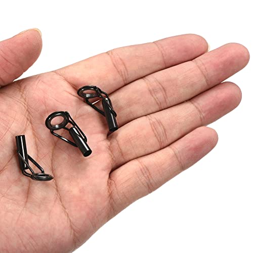 PATIKIL Tube Dia Fishing Rod Tips Repair Kit, Stainless Steel Black Guide Ring for Fishing - size: 4.2mm