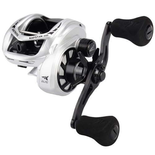KastKing Kapstan Elite 300 Baitcasting Fishing Reel, Low Profile, Large Capacity Casting Reel, Graphite Frame, 35 lbs. Drag 5.4:1 Ratio, 8+1 Double Shielded/SS BB Centrifugal Braking - color: Left Handed - 5.4:1