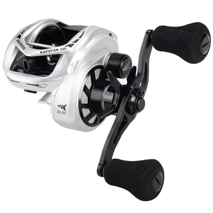 KastKing Kapstan Elite 300 Baitcasting Fishing Reel, Low Profile, Large Capacity Casting Reel, Graphite Frame, 35 lbs. Drag 5.4:1 Ratio, 8+1 Double Shielded/SS BB Centrifugal Braking - color: Left Handed - 5.4:1