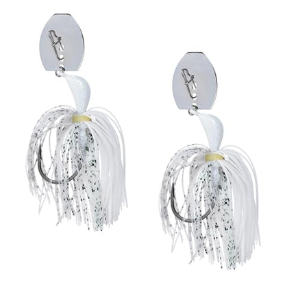 Sidewinder Bladed Jigs for Bass Fishing 1/2 Oz and 3/8 Oz | 2 and 5 - Pack | Fishing lures with 5/0 bladed jig head, vibrating shaker blade, low-column action, lifelike baitfish profile & skirt colors - size: 1/2 oz Baitfish ( Pack of 2)
