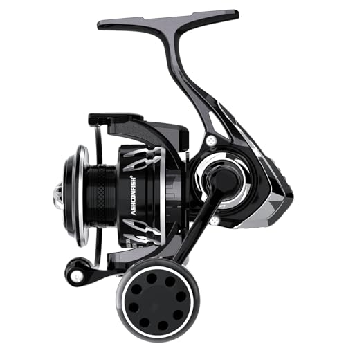 Ashconfish AK Spinning Reel -Ultra-Strong Aluminum Body, Over 25lbs Drag, Anti-Reverse Bearings, 8+1 Double-Shielded Stainless-Steel BB Design for Saltwater & Freshwater Fishing - size: 2500