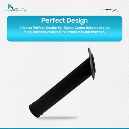 MARINE CITY Flush Mount Fishing Rod Holder 30 Degree Polypropylene, Durable, Lightweight, Easy Access for Fishing, Fits 2" Hole, Ideal for Kayaks, Boats and Yachts - color: Black, style: 2 Pcs