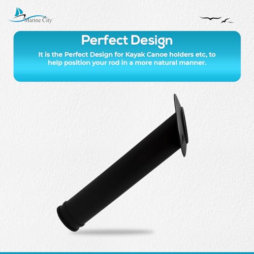 MARINE CITY Flush Mount Fishing Rod Holder 30 Degree Polypropylene, Durable, Lightweight, Easy Access for Fishing, Fits 2" Hole, Ideal for Kayaks, Boats and Yachts - color: Black, style: 4 Pcs