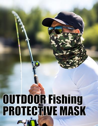 JHYWELL Cooling Neck Gaiter Face Mask, UV Protection Masks Gator, Windproof Bandana for Skiing, Fishing, Hiking, Cycling - color: Classic Camo