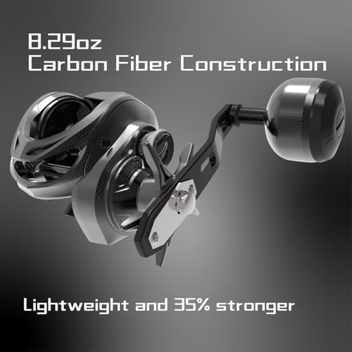 Baitcaster Reel Carbon Fiber 9+1 Ball Bearings Anti-Corrosion Baitcasting Fishing Reel Magnetic Brake System Bait Caster Reel High Speed Gear Ratio 6.3:1 Ultra Smooth - style: Left Hand