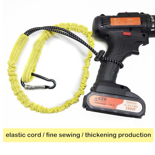 CYSKY 5 Pack Retractable Tool Lanyard with Aluminum Nut Lock Carabiner, Tool Tether Lanyards for Hand Power Tools, Maximum Weight Limit 13.6KG / 30lb (Yellow) - color: Yellow