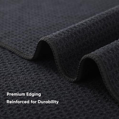 Microfiber Fishing Towel with Clip – 3 Pack 16"x16" Super Absorbent & Quick-Dry Towel for Fishing, Swimming, Camping, Car Detailing – Ultra-Soft, Lint-Free, Lightweight(Green-Grey-Black) - color: Green-grey-black