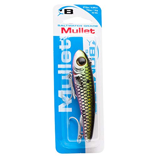 Bomber Lures Mullet Slow-Sinking Twitch / Walking Saltwater Fishing Lure - Excellent for Speckled Trout, Redfish, Stripers and More, 3 1/2 Inch, 5/8 Ounce - color: Menhaden