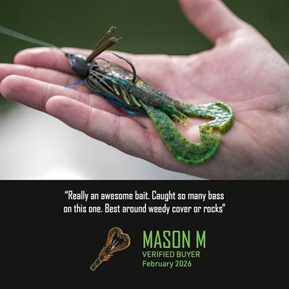 Googan Squad Krackin' Craw Soft Plastic Crawfish Bait for Bass Fishing – Patented V-Ridge Claws, Salt-Injected, Slaunch Sauce Scent (6pk) - color: Blue Baby, size: 3"