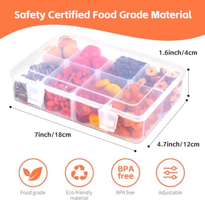 4 Pcs Snack Box Container. | 8 Compartments Snack Containers Reusable Meal Lunch Containers.