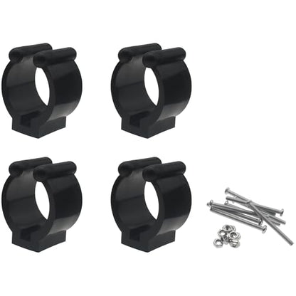4 PCS Fishing Rod Storage Clip Plastic Fishing Pole Holder Black Fishing Rod Rack Clamp with Screws and Nuts for Fishing Rod or Billiard Cue