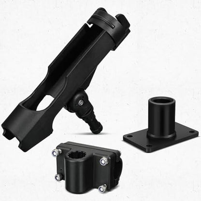 Liliful 4 Pcs Fishing Rod Holder for Boat Adjustable Kayak Swivel Fishing Pole Holders Accessories, Black - style: Classic