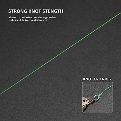 SF Monofilament Fishing Line Premium Spool X-Strong Mono Nylon Material Leader Line for Saltwater Freshwater 8/10/12/15/20/25/30/40/50/60/80/100LB - color: Hi-Vis Green, size: 15LB/0.015in/900Yds