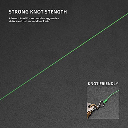 SF Monofilament Fishing Line Premium Spool X-Strong Mono Nylon Material Leader Line for Saltwater Freshwater 8/10/12/15/20/25/30/40/50/60/80/100LB - color: Hi-Vis Green, size: 50LB/0.028in/275Yds