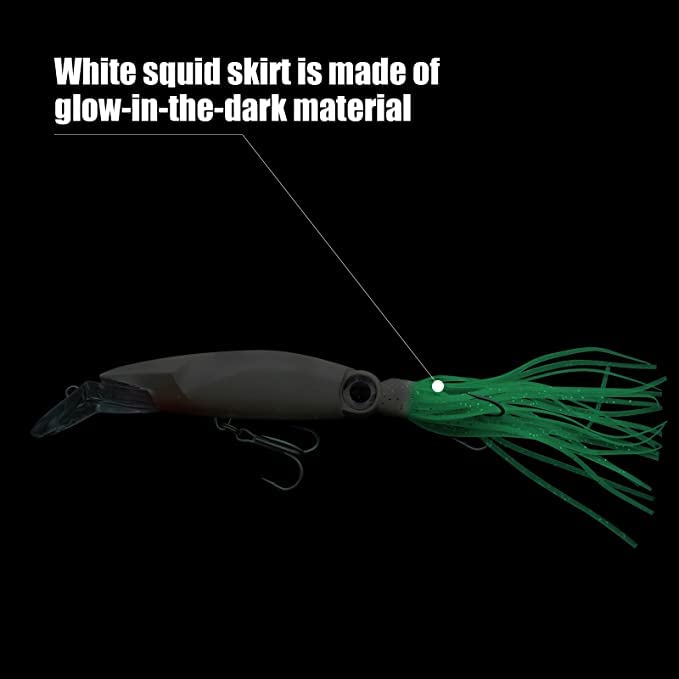 Squid Fishing Lures Large Simulation Luminous Artificial Lures Baits with 3D Holographic Eyes & Treble Hook, Built in Lead Blocks, Lifelike Plastic Fishing Soft Lures for Saltwater Fishing - style: Squid-5pcs