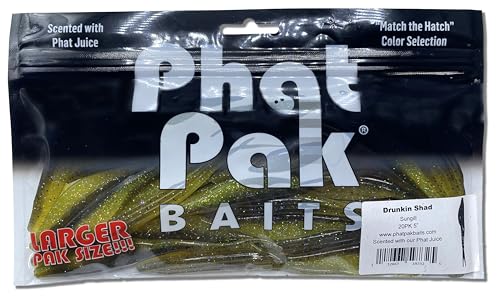 Phat Pak Baits - Drunkin Shad Zoom Super Fluke Style Soft Jerkbait 5" 20ct Soft Plastic Bass Fishing Lure - color: Ghost Minnow