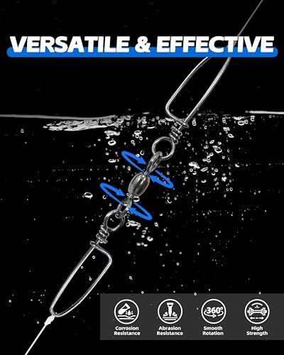 BLUEWING 10pcs Double Snap Swivels 75lbs, 135lbs, 200lbs, 300lbs Stainless Steel Coastlock Fishing Snap Swivel High Strength Saltwater Fishing Tackle Connector - size: 135lbs