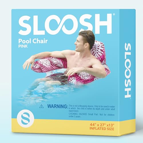 SLOOSH Inflatable Pool Floats Adult,Lounge Chair Adult with Plant Pattern,Floating Water Hammock,Blow up Pool Noodles Rafts for Relaxing Swimming Party Summer Water Beach Lake Fun - color: Pink