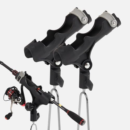Hitorhike Fishing Rod Holder for Ground and Bank Fishing, No Tools Required Adjustable Fishing Rod Holder with Gentle Grip, Heavy Duty Rod Stand for Shore Fishing (Universal, 2)