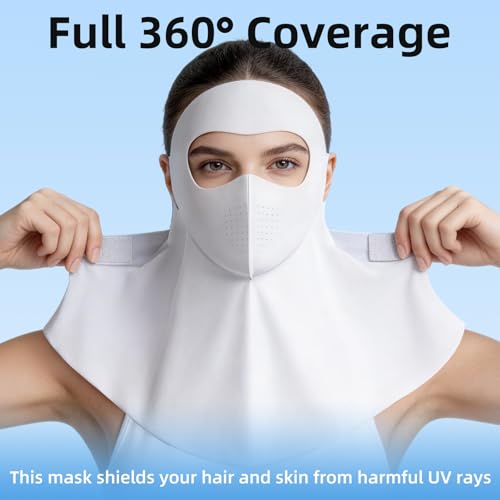 UPF 50+ Sun Protection Face Mask with Neck Coverage, UV Face Mask for Outdoor Activities, Unisex Breathable Sun Mask - style: Grey 2