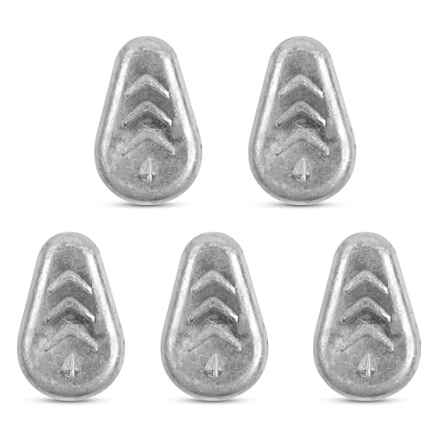 No Roll Sinker Fishing Weights Flat Inline Sinker Weights No Snag Slip Sinkers Surf Fishing Weights Fishing Gear for Catfishing Rigs Saltwater Freshwater - style: 4oz-5pcs