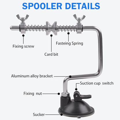 Fishing Line Spooler Winder, Adjustable Fishing Reel Spooler with Clamp Spooling Station for Spinning Casting Reels Winding System Device - style: With Suction Cup