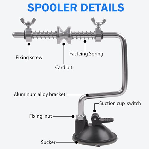 Fishing Line Spooler Winder, Adjustable Fishing Reel Spooler with Clamp Spooling Station for Spinning Casting Reels Winding System Device - style: With Suction Cup