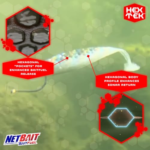 NetBait HexTek Blip Minnow | Soft Plastic Swimbait | Precision Finesse Paddle-Tail for Bass | Electric Shad, 3-Inch
