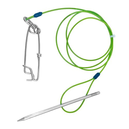 Fishing Fish Stringer Fish Needle Hook Stringer with Coated Stainless Steel Cable for Saltwater Freshwater - color: Pin Pattern, size: 1.5M