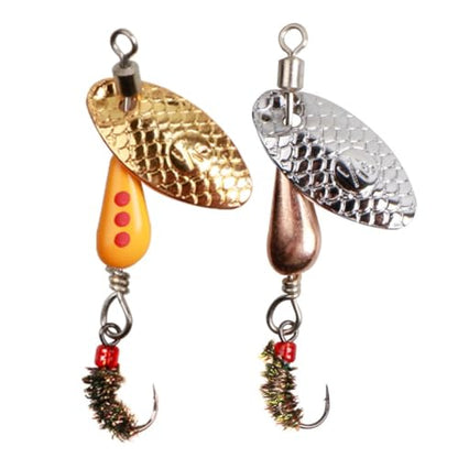 Trout Spinners - Fly Trout Fishing Lures for Bass Salmon Pike, Smallmouth Bass Lures with Brass Spinner for Lake River Fishing - color: Style A-0.1oz/5PCS