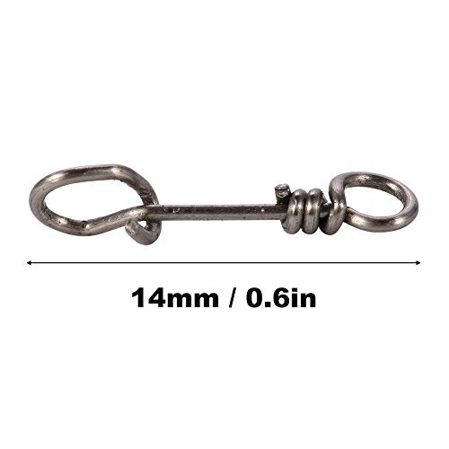 Zetiling Fastach Clips,Fishing Clip Fast Snaps Stainless Steel Fishing Swivel Snap Fishing Rolling Barrel Swivel Snap Swirl Connector Fishing Lures Leaders Accessories 50Pcs - color: 1#