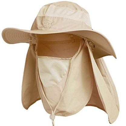 DDYOUTDOOR™ 07-281 Fashion Summer Outdoor Sun Protection Fishing Cap Neck Face Flap Hat Wide Brim - color: Khaki
