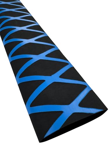 Accering 2-Tone X Pattern Heat Shrink Tubing, Non-Slip Fishing Rod Grip Wrap for Kitchen & Equipment (φ35mm, L3.3ft, Black & Blue) - color: Black & Blue, size: φ35mm, L3.3ft