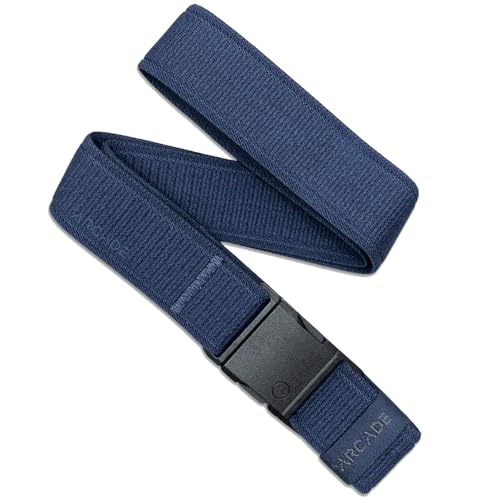 Arcade Belts A2 Youth Unisex Adventure Stretch Belt | Heavy Duty Elastic, Metal Free Buckle - color: Atlas - Navy