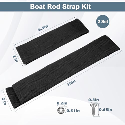 Fishing Rod Strap Rod Tie Down Boat Deck Fishing Pole Storage 10 In 6.5 In | Fishing Pole Straps for Boat Deck 2 Kit