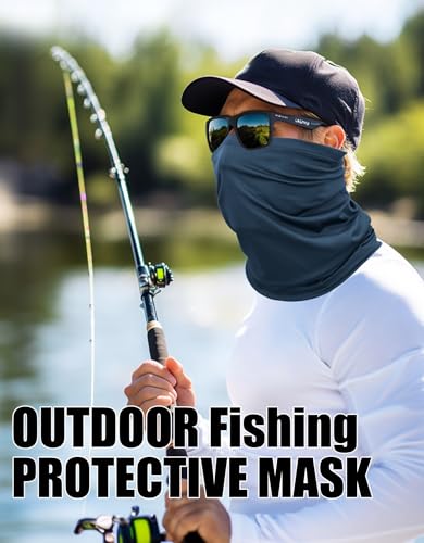 JHYWELL Cooling Neck Gaiter Face Mask, UV Protection Masks Gator, Windproof Bandana for Skiing, Fishing, Hiking, Cycling - color: Navy
