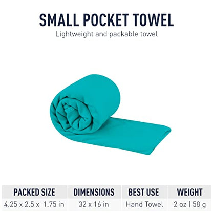 Sea to Summit Portable Pocket Towel for Camping, Gym, and Travel - color: Baltic Blue, style: Small
