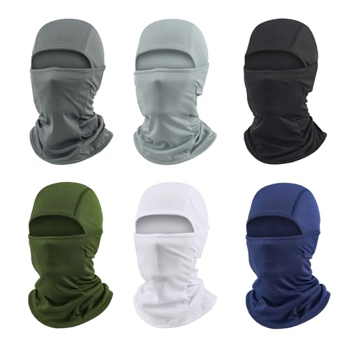 6 Packs Ski Mask Sun UV Protection Hood Breathable, Balaclava Face Mask for Men Women - Motorcycle Fish - color: 6pcs Color M