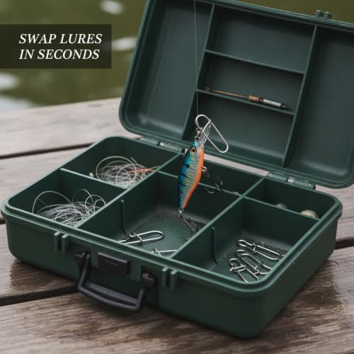 Gourd-Shape Stainless Steel Lure Snaps, Silver Finish Quick-Change Connectors for Saltwater and Freshwater Fishing Tackle (100-Pack Assorted Sizes) - size: 1.97 x 1.57 x 0.59"