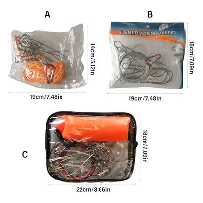 Fish Buckle Stringer Rope Stainless Steel 5m 10m Lanyard Live Fish Belt Fishing Tackle Stringer with Floats - style: A