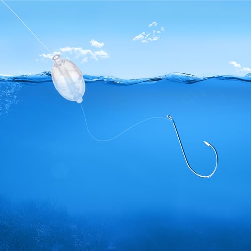PATIKIL Fishing Slip Cast Spin Floats 1.5 in, 10 Pack ABS Oval Bend Fishing Bobber Tackle for Freshwater Saltwater, Clear