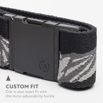 Arcade Belts A2 Unisex Adventure Belt: Heavy Duty Stretch, Metal Free Buckle - color: Pow X Joseph Toney - Black/Charcoal, size: Standard (Up to 40"); 1.5" Wide