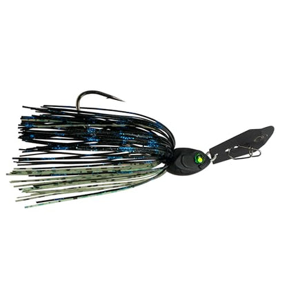 6th Sense - Jigsaw Bladed Jig for Bass Fishing, Vibrating Swim Jig, Reaction Bite Bait - color: Black Magic, size: 1/2oz.