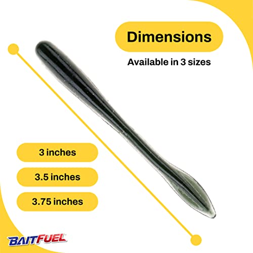 NetBait Crush Worm BaitFuel Infused Soft Worm | Finesse Drop Shot & Shaky Head Bait | 6 Inch, Midnight Green