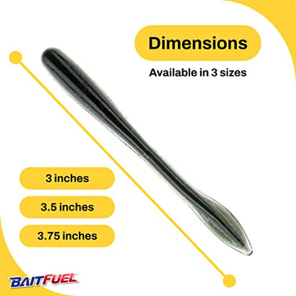 NetBait Crush Worm BaitFuel Infused Soft Worm | Finesse Drop Shot & Shaky Head Bait | 6 Inch, Midnight Green