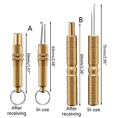 Retractable Fishing Hooks Extractor Hook Puller Fish Line Knotter Tool Fishing Hook Separator Aluminum Fish Line Remover Fishing Line Knotter Hook Needle Fishing Knot Tying Tool Fishing Knot Tying - color: Magnet Looper