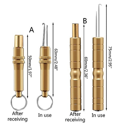 Retractable Fishing Hooks Extractor Hook Puller Fish Line Knotter Tool Fishing Hook Separator Aluminum Fish Line Remover Fishing Line Knotter Hook Needle Fishing Knot Tying Tool Fishing Knot Tying - color: Magnet Looper