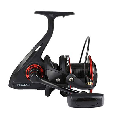 Diwa Spinning Fishing Reels 8000 10000 12000 Series Freshwater Saltwater Big-Game Fishing Surf Fishing 12+1 Stainless BB 70 LBS Max Drag Ultra Smooth Powerful Spool Durable Spinner Gear - color: Black, size: 10000